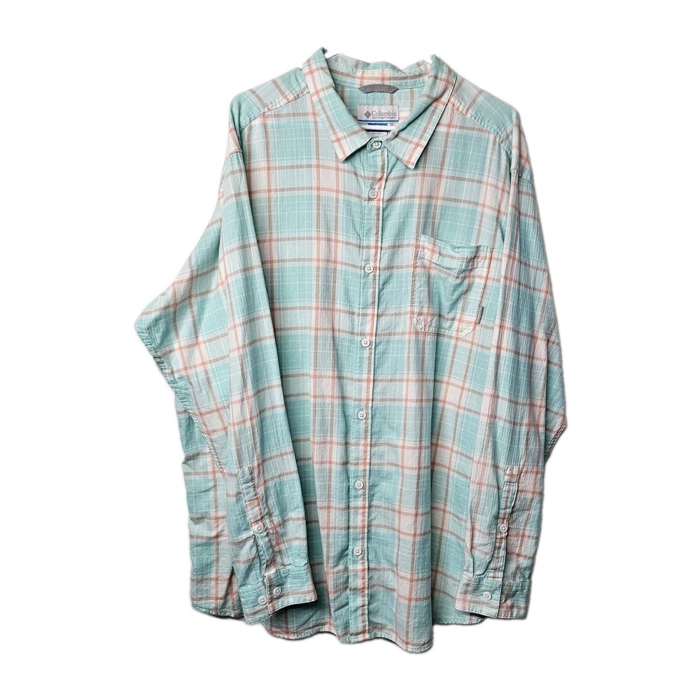 Columbia Sportswear Company Men's Sz 2XL Long Sleeve Shirt Plaid Button Up EUC